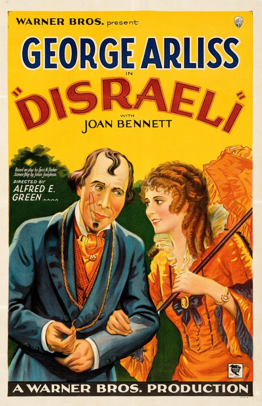 Theatrical poster for Disraeli (1929)