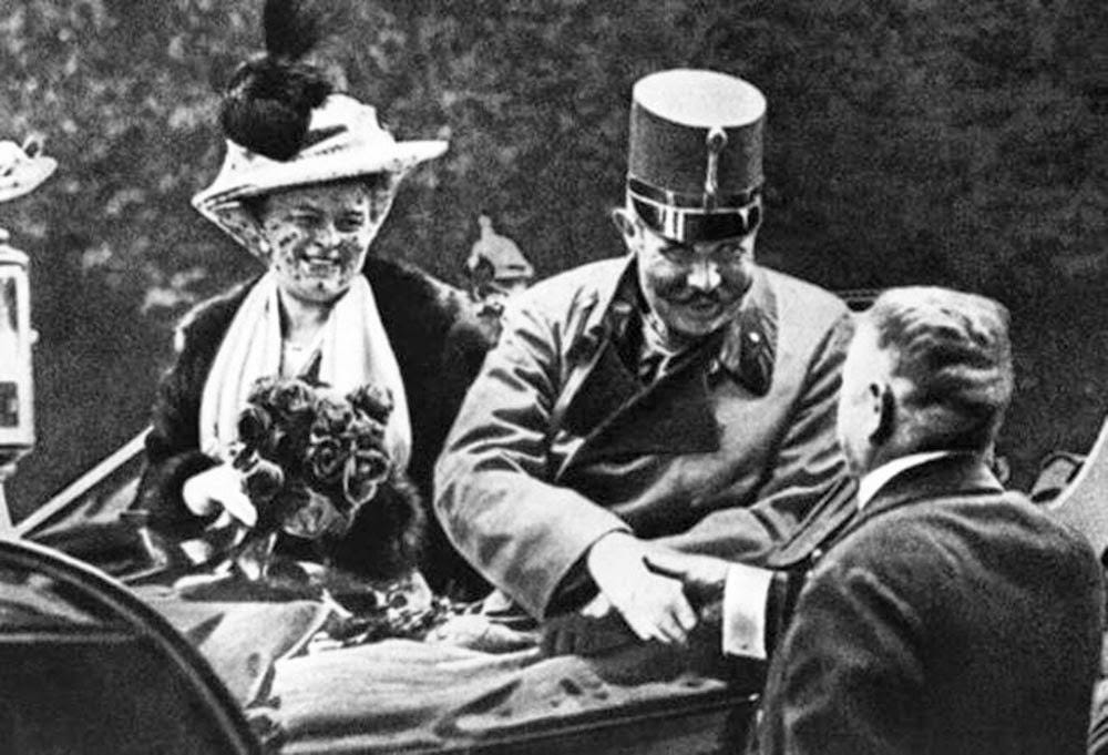 Archduke Franz Ferdinand and his wife on the 28th of June 1914, the day they were assassinated ...