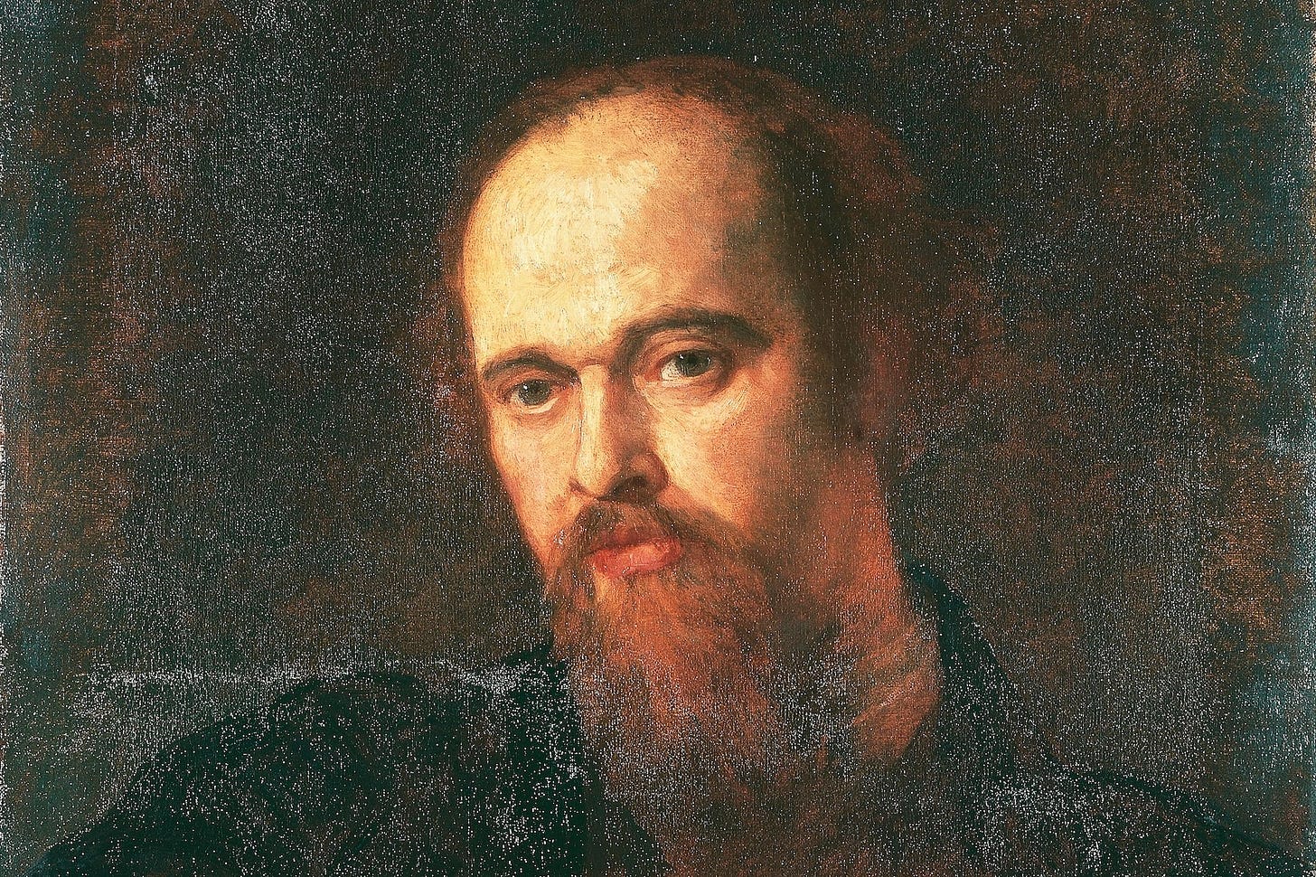 UNITED KINGDOM - CIRCA 2002: Portrait of the painter Dante Gabriel Rossetti, 1870-1871, by George Frederick Watts (1817-1904), oil on linen, 66x53 cm. (Photo by DeAgostini/Getty Images); London, National Portrait Gallery.