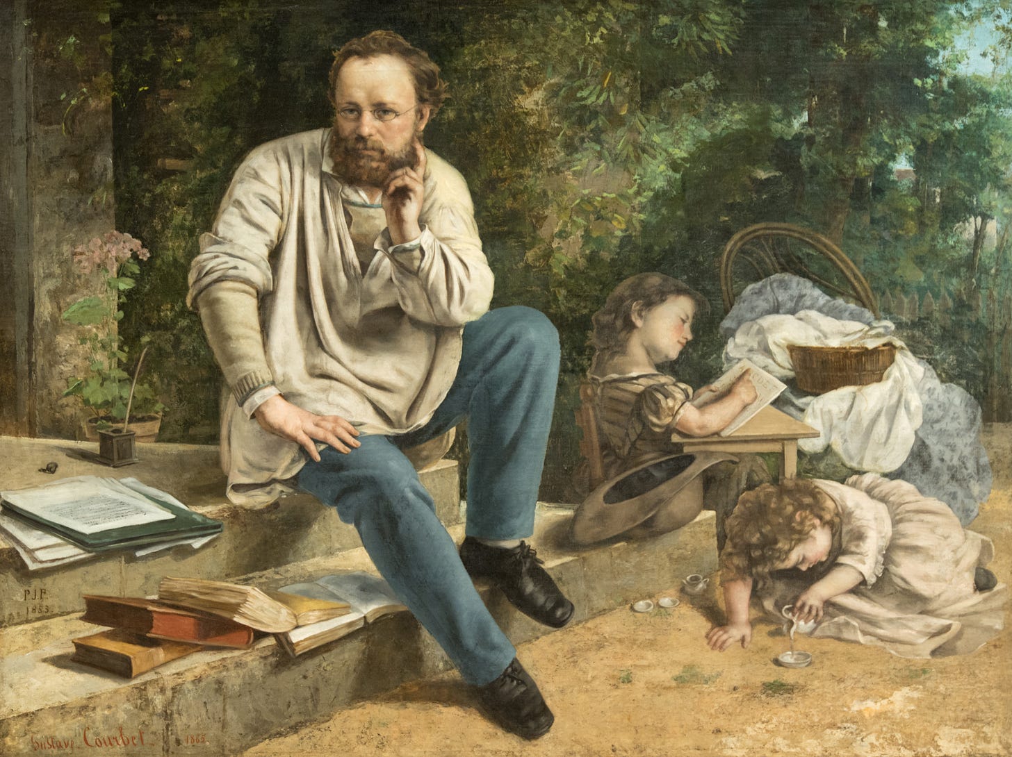 All sizes | Gustave Courbet (1819-1877) "Pierre-Joseph Proudhon et ses enfants en 1853" (1865 ...