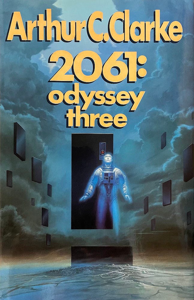 Book cover for 2061: ODYSSEY THREE by Arthur C. Clarke, published by Del Rey Books