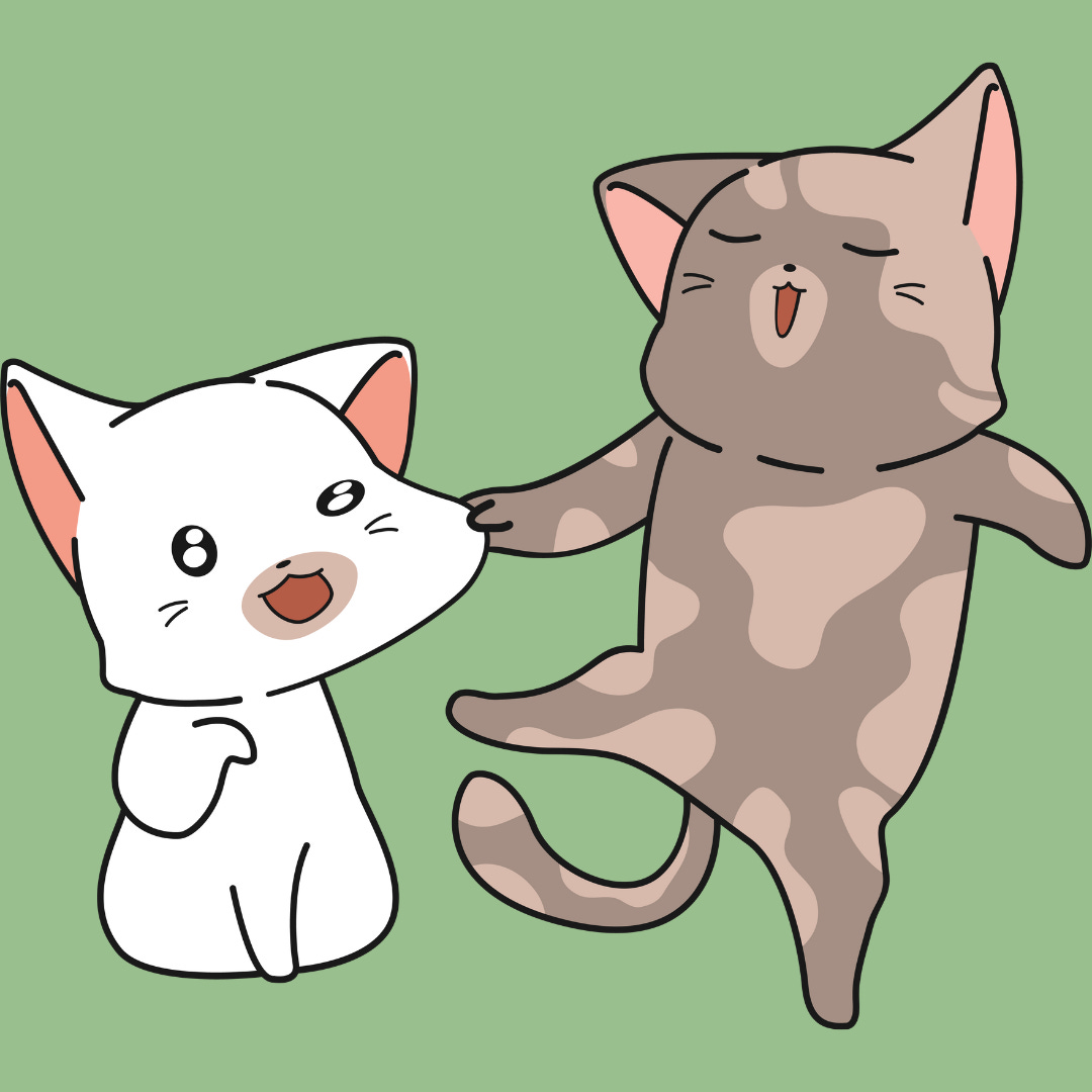 Illustration of two cats.