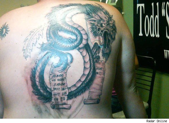 jon gosselin giant dragon celebrity tattoo 2015 images