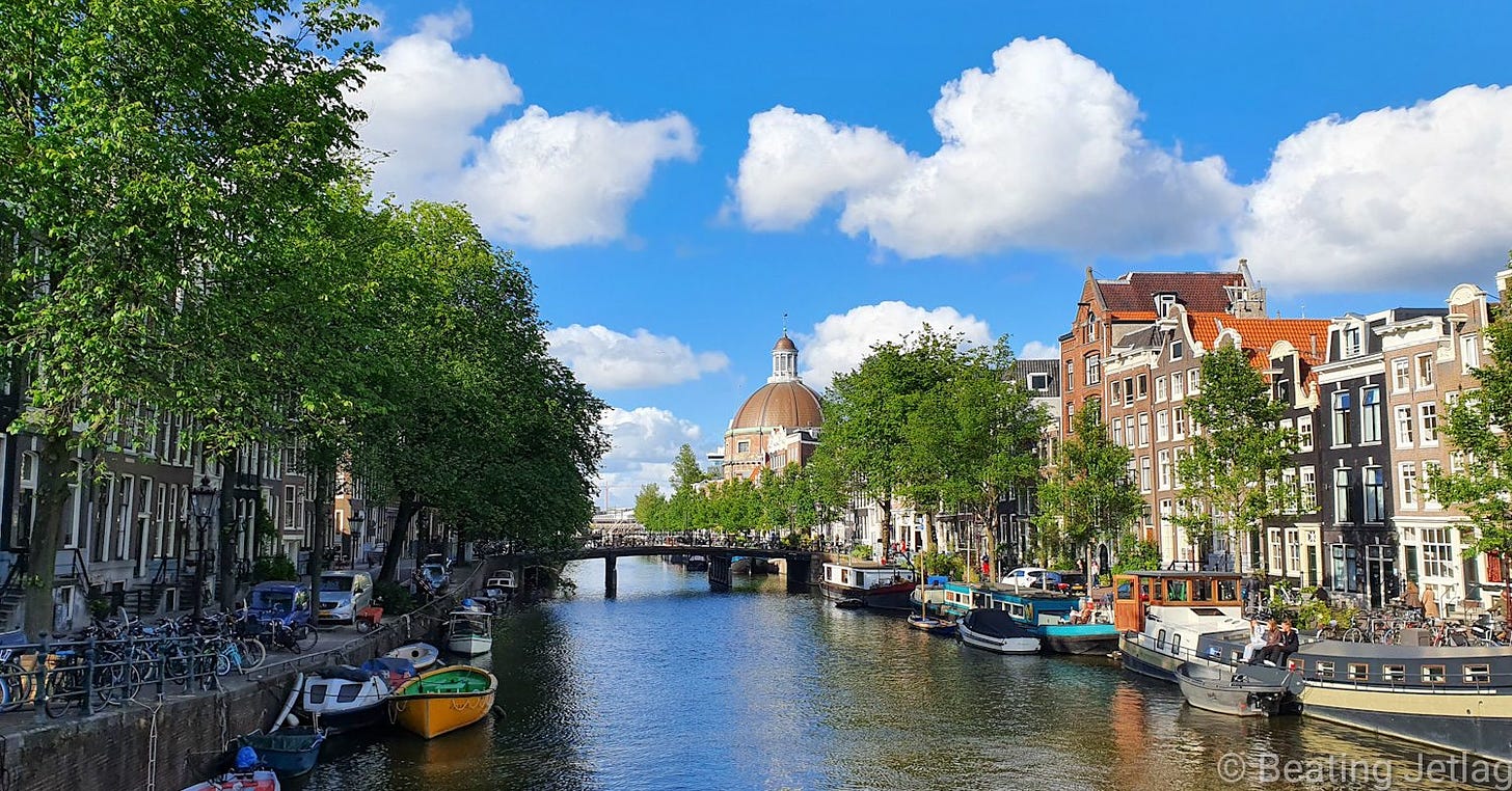 View of a canal in Amsterdam, Netherlands