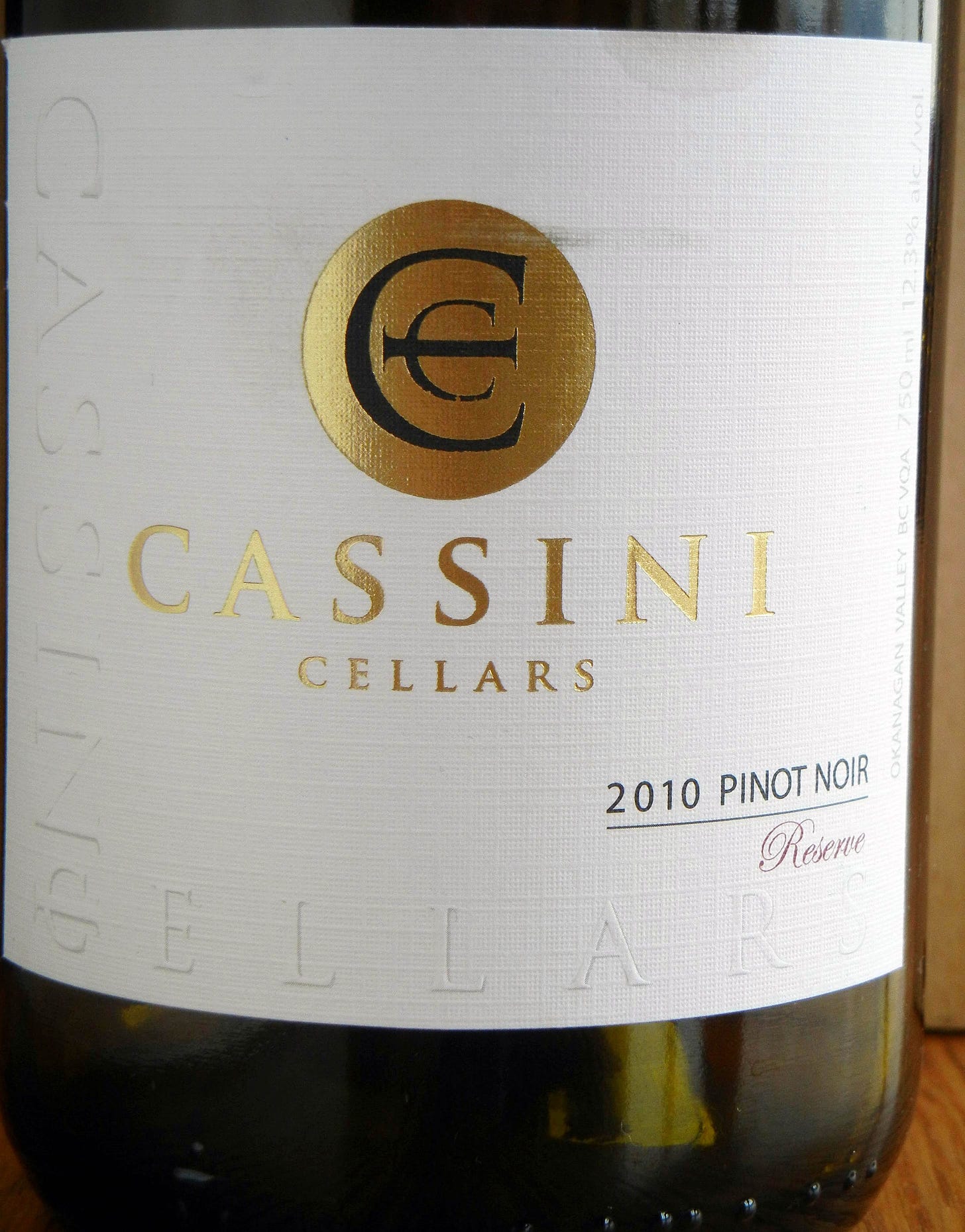 Cassini Reserve Pinot Noir 2010 Label - BC Pinot Noir Tasting Review 10 