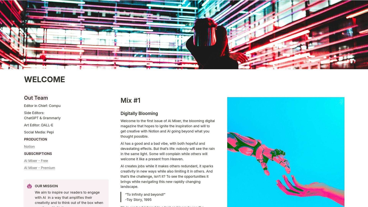 AI Mixer, Notion Magazine