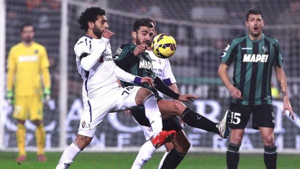 mohamed salah scores for fiorentina vs sassuolo 2015 images