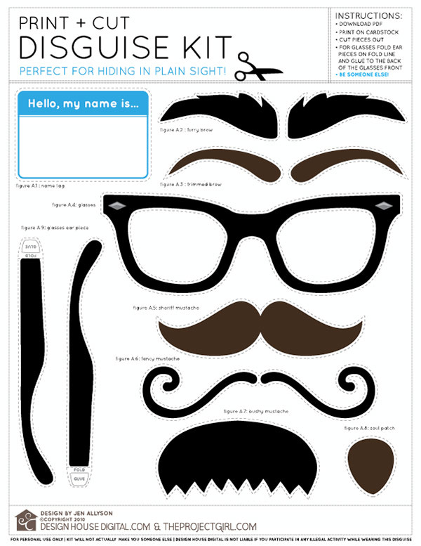 Printable Disguise Kit