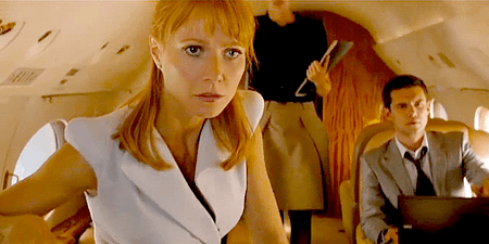 a screen cap from the Avengers of Pepper Potts in white