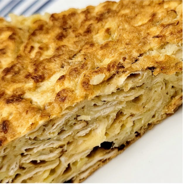 a wedge of matzo brei