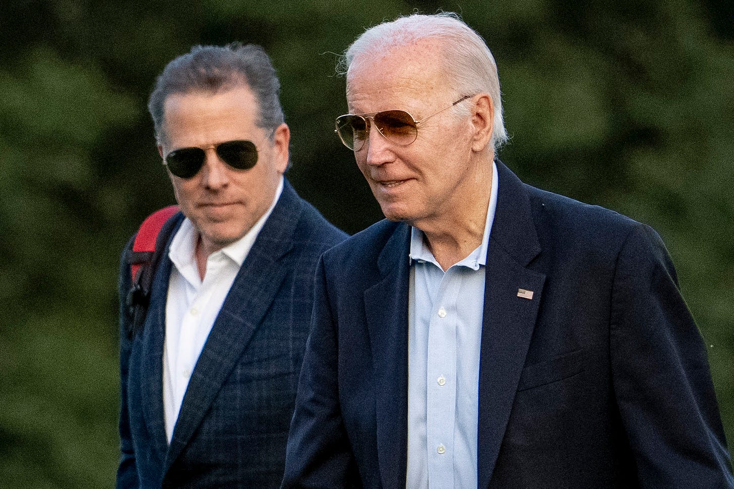 President Joe Biden and Hunter Biden arrive at Fort McNair, Washington.