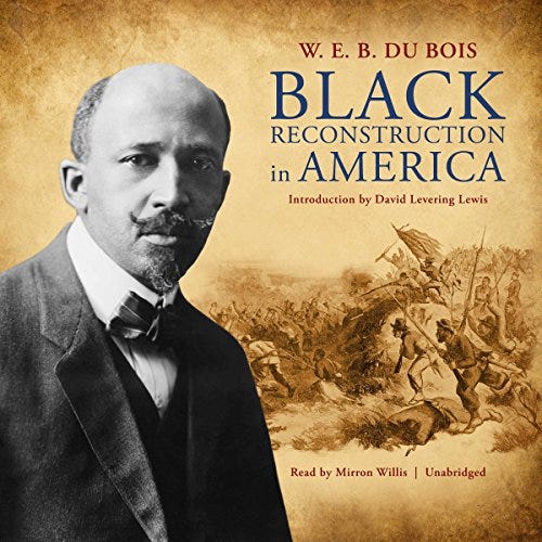 An image of the CD cover for the audiobook version of Black Reconstruction in America by W.E.B. DuBois read by Mirren Willis