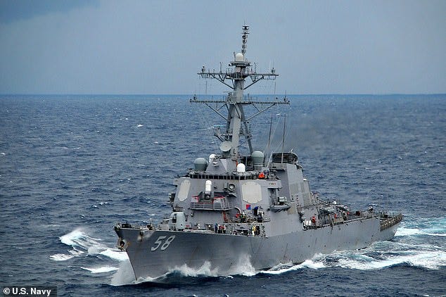 The guided-missile destroyer USS Laboon (DDG 58) was on Tuesday shooting down strikes fired from Yemen