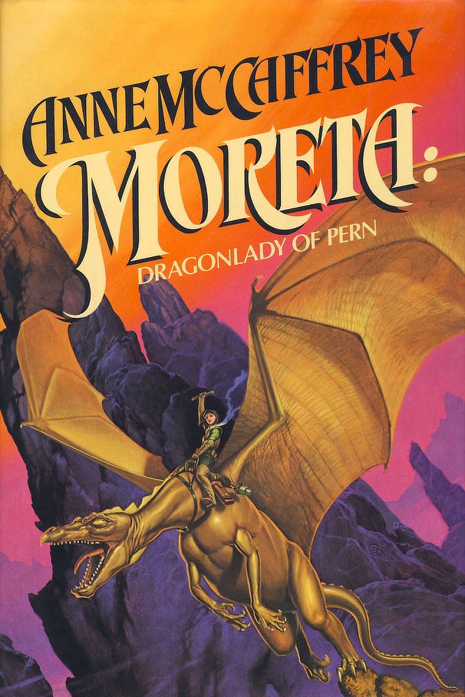 Book cover for MORETA: DRAGONLADY OF PERN by Anne McCaffrey, published by Del Rey Books