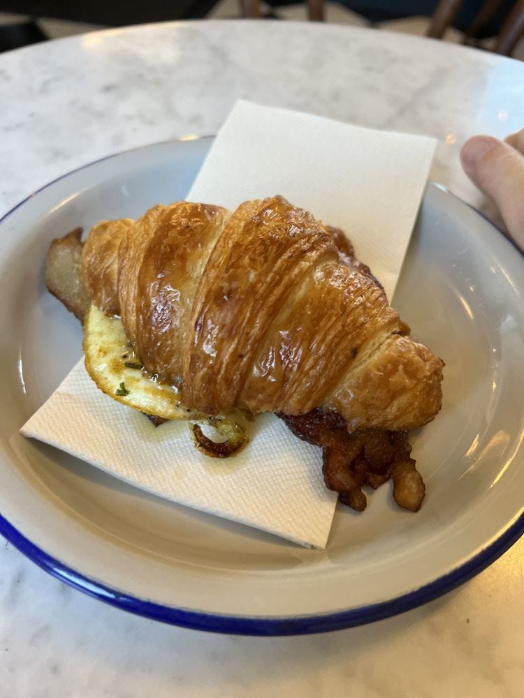 Photo of Cafe des Chutes - Bend, OR, United States. Breakfast sandwich