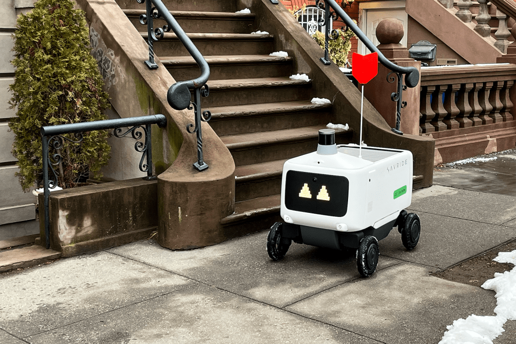 Avride Robot on sidewalk