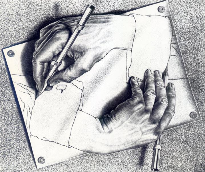 Drawing Hands, 1948 - M.C. Escher