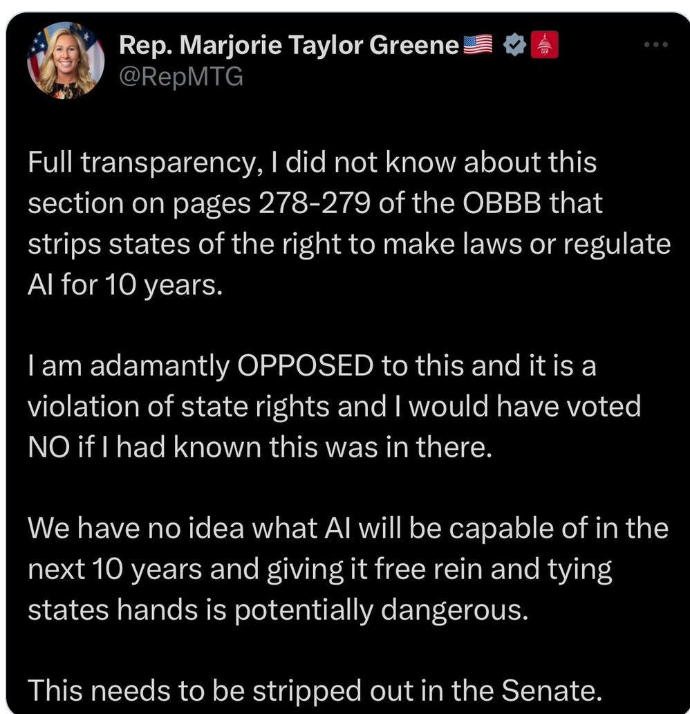 Marjorie Taylor Greene tweet which is quoted in full in the essay