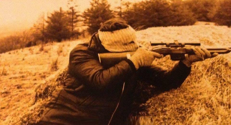 An IRA Volunteer armed with a sniper rifle in a training camp in  Ravensdale, Co. Louth, Ireland in early 1970's. [960x540][OS] :  r/HistoryPorn