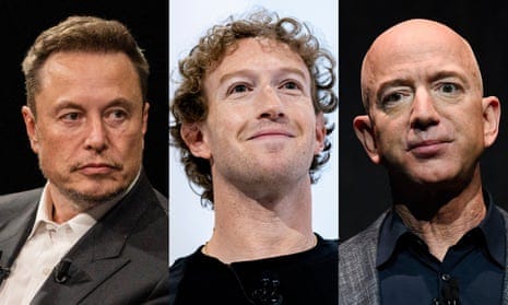 Musk, Bezos and Zuckerberg may sit together at Trump inauguration | Donald  Trump | The Guardian