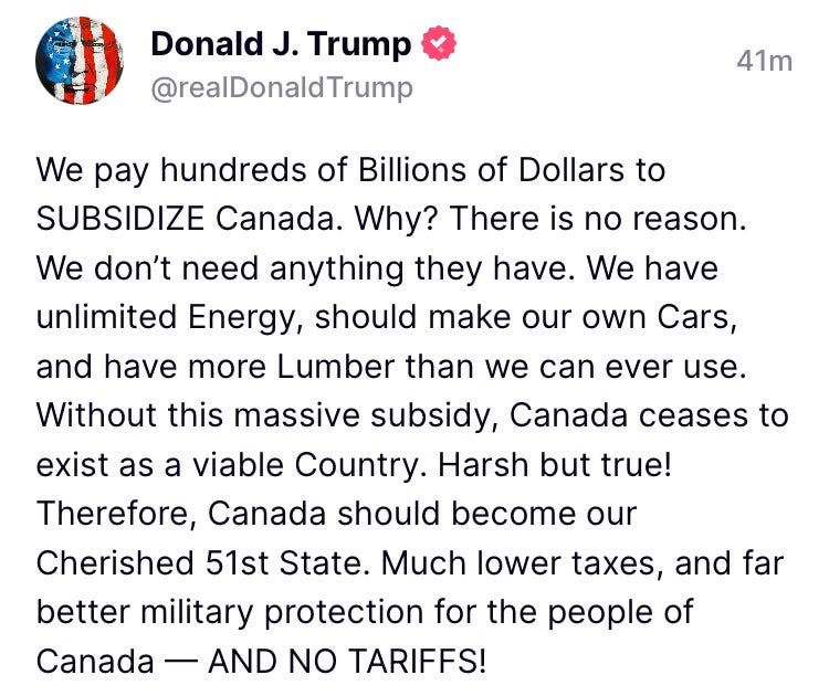 Danny Kemp on X: "Trump says there may be 'pain' from tariffs but will be  'worth the price' — and calls again for tariff-hit Canada to become  'cherished 51st state' https://t.co/zwCA6dRBrP" /