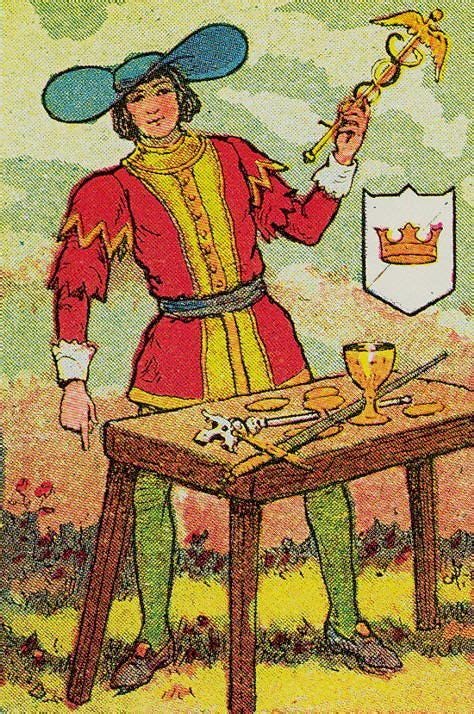 Knapp-Hall Tarot The Magician | Pentacles tarot, Vintage tarot, Tarot art