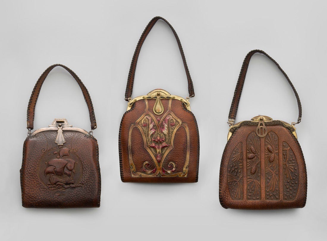 Arts and Crafts-style handbags c.1920s