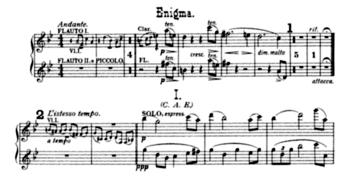 A musical score headed by the word "Enigma"