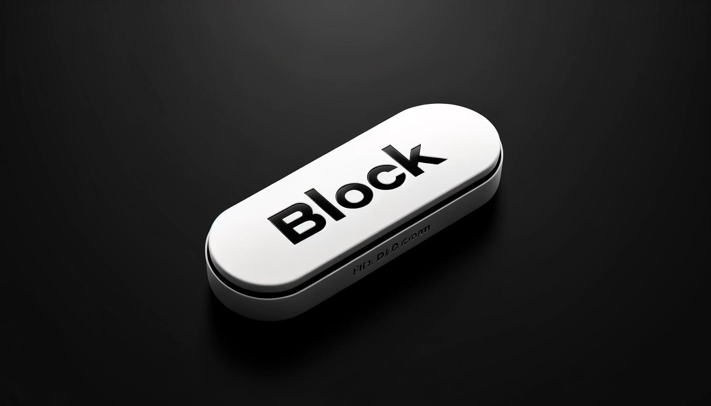 Twitter X block button