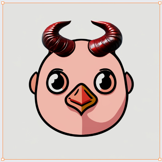 Chicken with Devil horns in Recraft