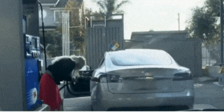 Trying to full up a Tesla with fuel
