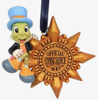 Jiminy Cricket with 'Official Conscience' badge Disney sketchbook ornament  (2020) from our Christmas collection | Disney collectibles and memorabilia  | Fantasies Come True