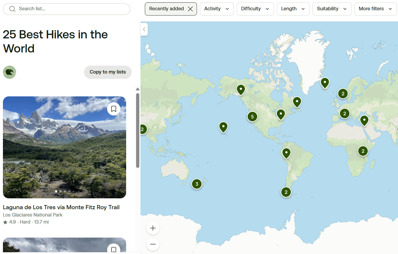 Alltrails' official hiking guide featuring the 25 best hikes in the world. 