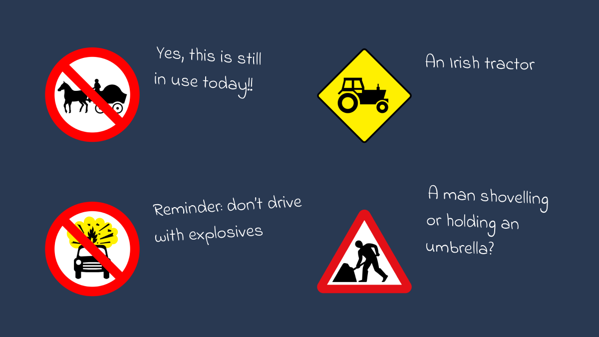 A selection of road signs