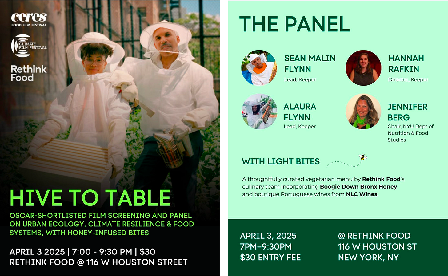 HIve to Table: Screening, Panel, & Light Bites Event Image