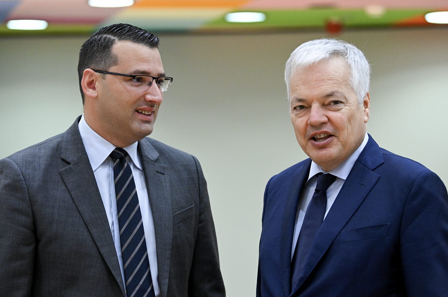 Justice minister Jonathan Attard (left) with European Justice Commissioner Dider Reynders