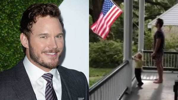 chris pratt bulge pledge of allegiance flag 2015 gossip