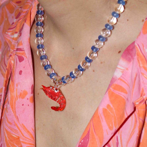 Prawn Crystal Necklace