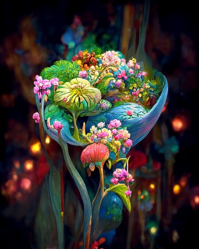 Colorful Fantastical Flowers - AI Generated Artwork - NightCafe Creator