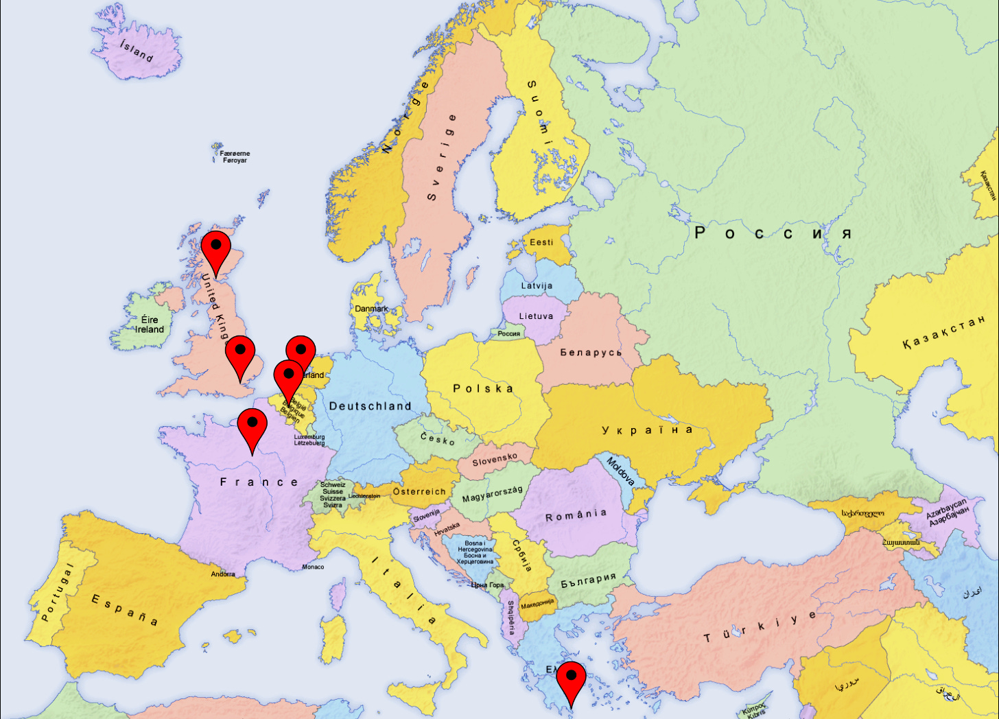 European Map - Six Cities to Visit as a Solo Traveller