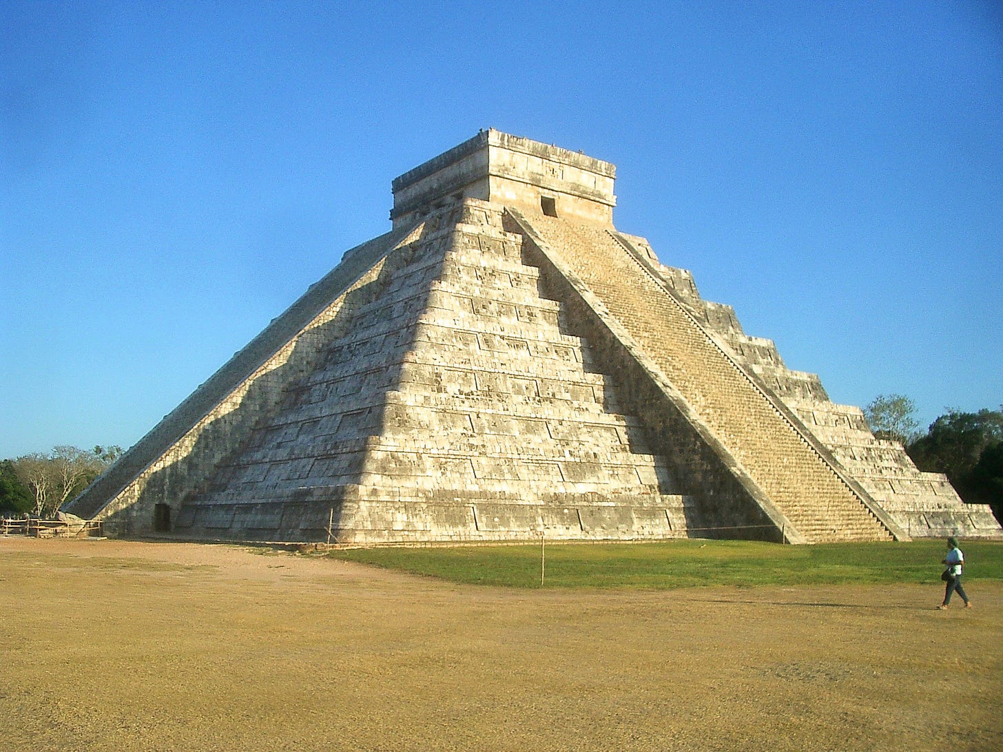 The shadow of the mythical serpent Kukulcan descending the Castillo in Chichen Itza - photo dated April 1st, 2006 The shadow of the mythical serpent Kukulcan descending the Castillo in Chichen Itza - photo dated April 1st, 2006