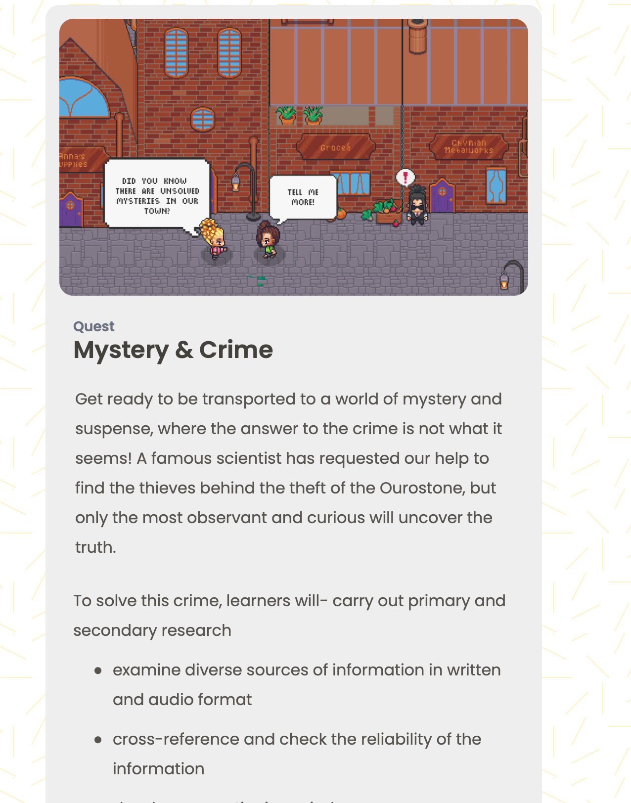 screenshot of a quest from Doyobi, a Singapore learning program.