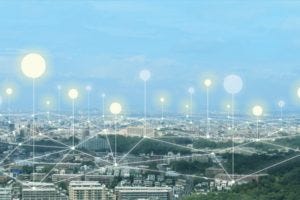 illustration of energy efficient town