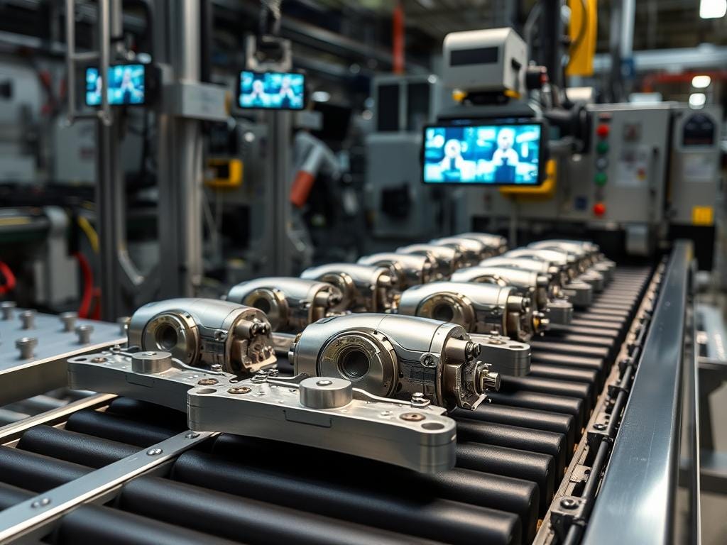 Automotive parts being inspected by Opsio's Automated Visual Inspection system