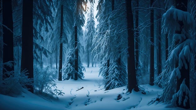 Premium AI Image | Peaceful Daytime Winter Scene in a Snow Covered Forest
