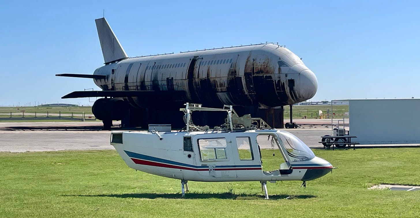 Airbus 380 trainer at the DFW Fire Training Research Center