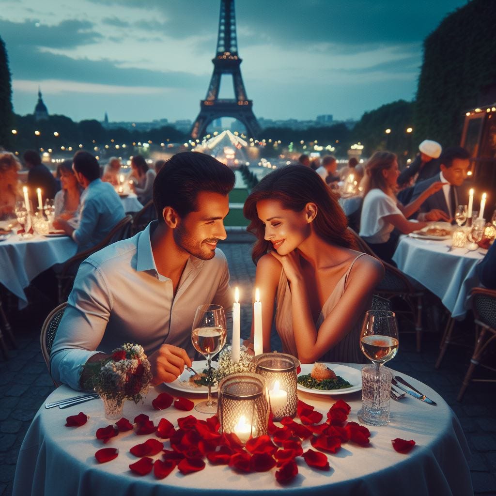 Love at the Eiffel Tower in Paris