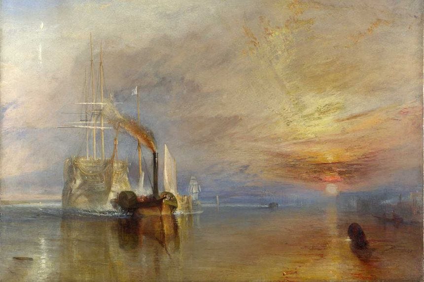 jmw turner fighting temeraire romantic painting