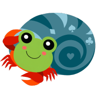 Hermit crab in toad mask