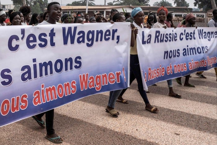 Demonstrators in the CAR capital Bangui